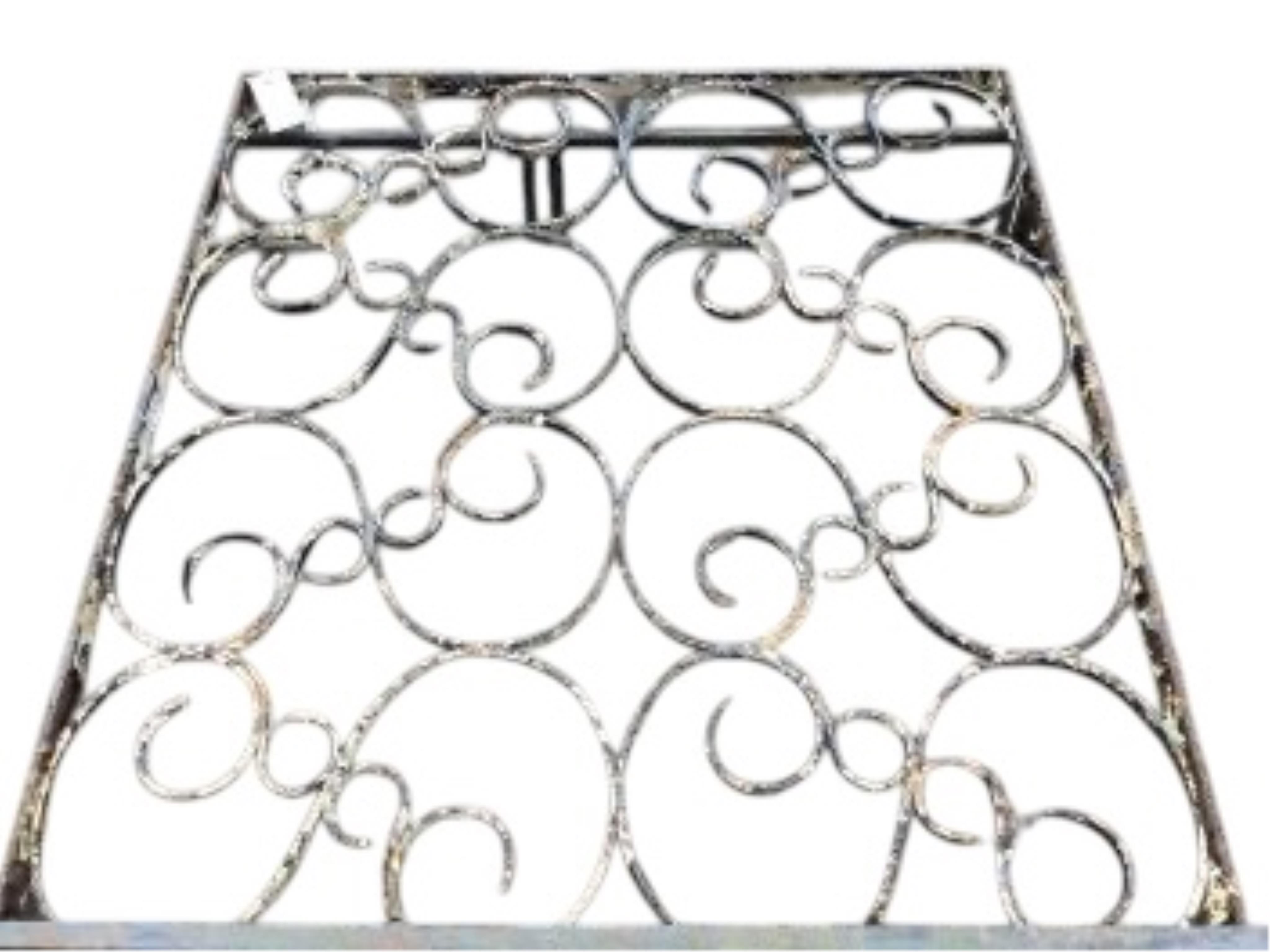 A set of four painted wrought iron rectangular garden panels, width 71cm, height 78cm